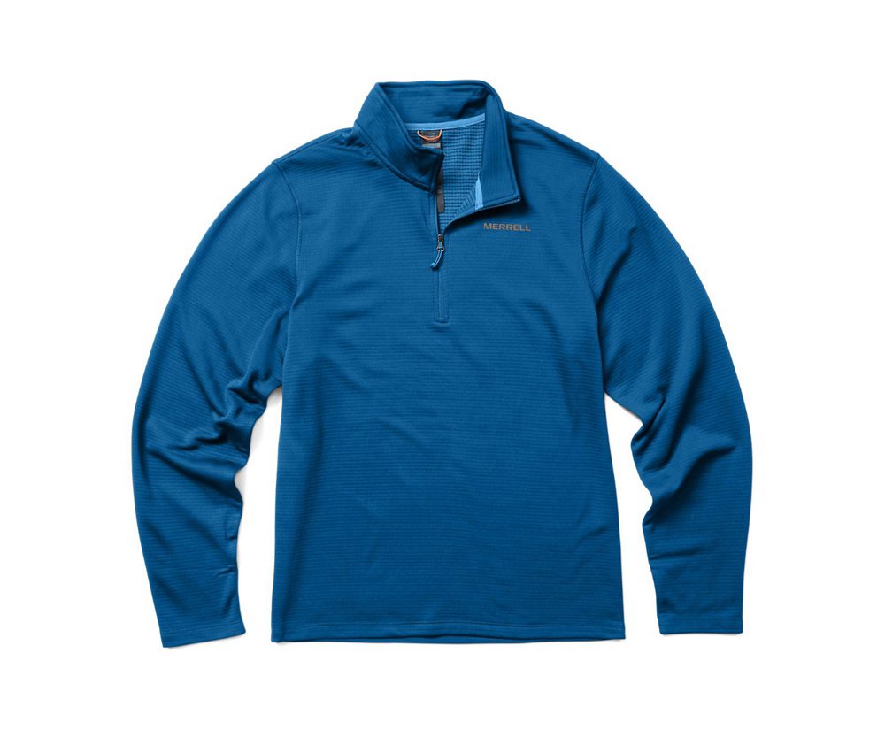 Merrell Pullover Blue - Terrain Geotex 1/4 Zip - Mens 51HDYPFOK